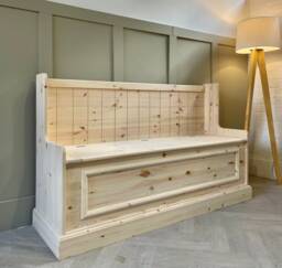 Unpainted Storage Bench, Shoe Monks Bench. Storage, Boot Room Furniture. Hallway Storage