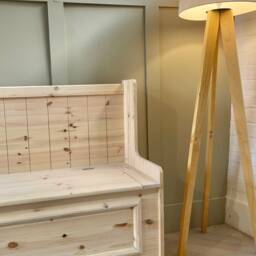Unpainted Storage Bench, Shoe Monks Bench. Storage, Boot Room Furniture. Hallway Storage - thumbnail 4