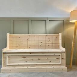 Unpainted Storage Bench, Shoe Monks Bench. Storage, Boot Room Furniture. Hallway Storage - thumbnail 2