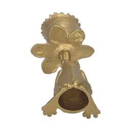 Handmade Pewter Frog Daffodil Candle Holder, Nature Inspired Home Decor - thumbnail 4
