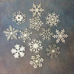 12 Wooden Snowflakes Christmas Ornaments Plywood Blank Shapes Craft Embellishment Festive Home Decoration Sn1 - thumbnail 1