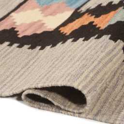 Handwoven Qashqai Kilim Rug Tribal Wool Flatweave, Geometric Decor - thumbnail 2