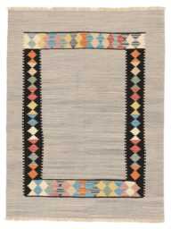 Handwoven Qashqai Kilim Rug Tribal Wool Flatweave, Geometric Decor - thumbnail 1