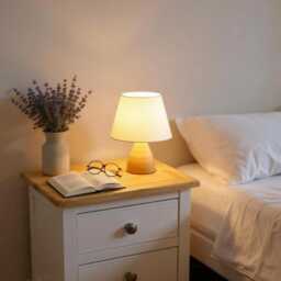 Grofurniture Snow White Bedside Table With Oak Top 3-Drawer Nightstand, Ready Assembled - thumbnail 3