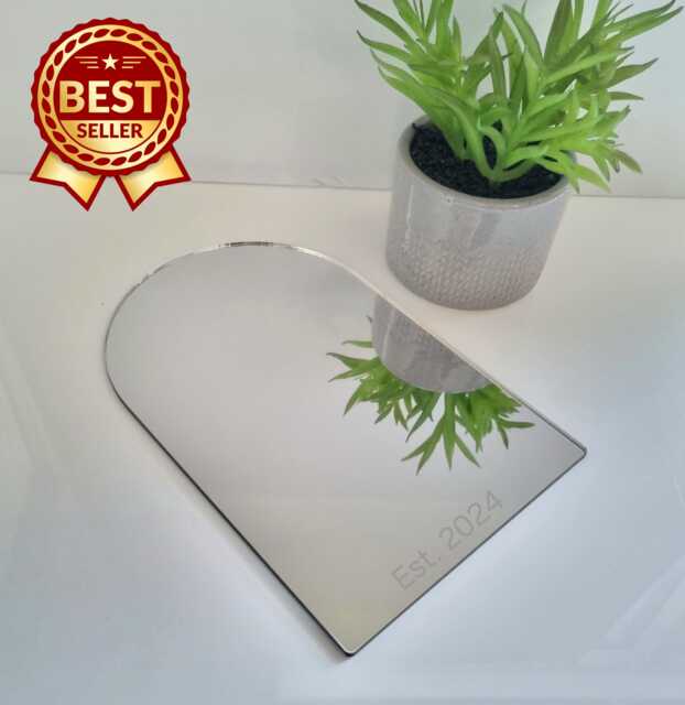 Arch Acrylic Mirror Wall Art -Many Size/Colour Options & Personalised Engraving - Bespoke Items Made - image 1