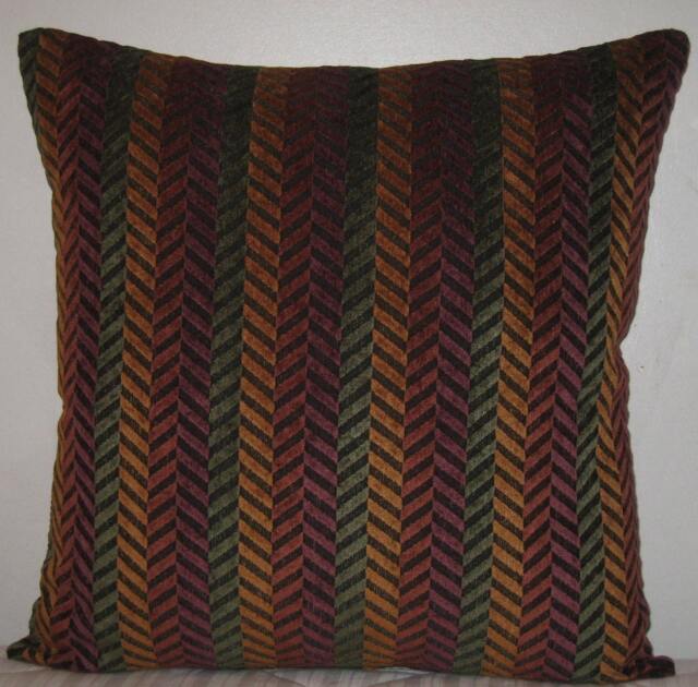 "Chenille Zig-Zag Pattern Decorative Pillow Cover-24""x24" - image 1