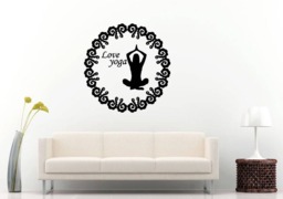 Love Yoga Buddha Lotus Pose Mandala Henna Mehndi Namaste Om Meditation Wall Sticker Decal Vinyl Mural Decor Art L2218 - thumbnail 1