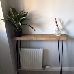 Narrow Console Table With Hairpin Legs, Wooden Rustic Hallway Table - thumbnail 2