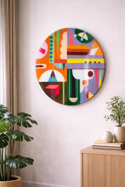 Large Colorful Resin Wall Art, Abstract Epoxy Decor On Wood - image 1