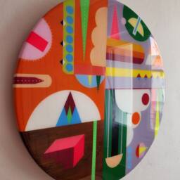 Large Colorful Resin Wall Art, Abstract Epoxy Decor On Wood - thumbnail 3