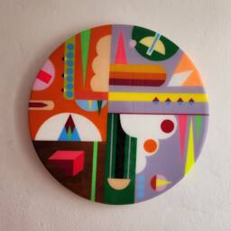 Large Colorful Resin Wall Art, Abstract Epoxy Decor On Wood - thumbnail 4
