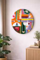 Large Colorful Resin Wall Art, Abstract Epoxy Decor On Wood - thumbnail 1