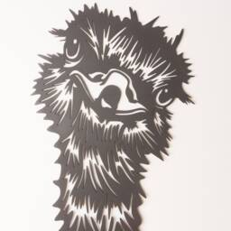 Emu Metal Wall Art, Rusty Steel Brown Mild Steel, Outdoor Fence Art - thumbnail 2