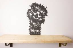 Emu Metal Wall Art, Rusty Steel Brown Mild Steel, Outdoor Fence Art - thumbnail 1