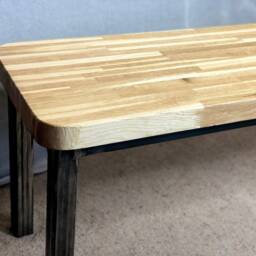 Bench Seat-Solid Oak Bench, Steel & Seat, Hallway Bench, Entryway Furniture-Bench in The Uk, Storage, For Table - thumbnail 3