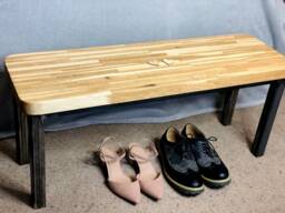Bench Seat-Solid Oak Bench, Steel & Seat, Hallway Bench, Entryway Furniture-Bench in The Uk, Storage, For Table