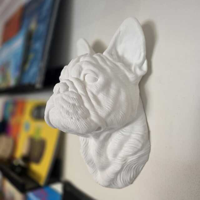 French Bulldog Wall Mount - Animal Art Decor 3D Printed - image 1