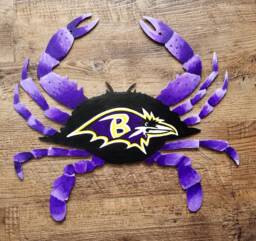 Hand Painted Baltimore Ravens Crab Wall Hanging