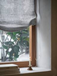 8 Colors, Linen Blend Sheer Custom Relaxed Roman Shades With Chain Mechanism, Window Treatment, Blinds - thumbnail 1