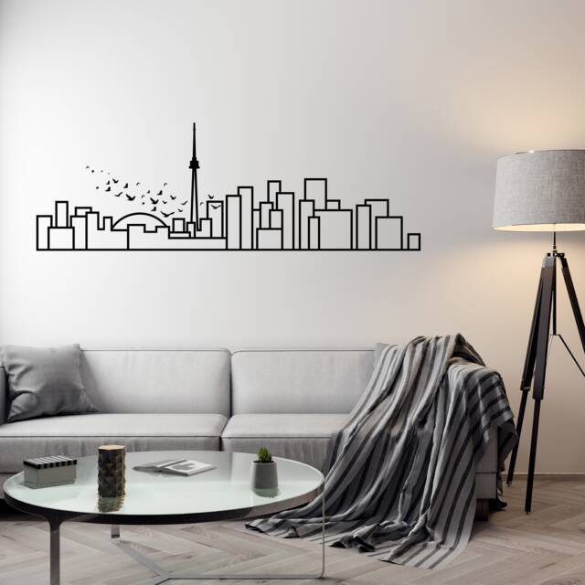 Minimalist Wall Decal - Toronto Skyline Decorative Wall Sticker For Your Home Decor Travel Themed & Scandinavian Inspired Design - image 1