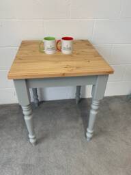 70cm Square Pine Bistro Table, Small Space Saving Caf?? Dining Furniture Hand Painted & Oiled
