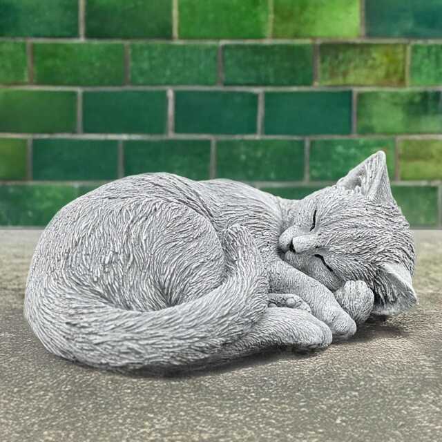 Stone Sleeping Kitty Statue Concrete Kitten Sculpture Outdoor Figurine Pet Decor Memorial Cat Ornament Cat Lover Gift - image 1