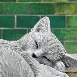 Stone Sleeping Kitty Statue Concrete Kitten Sculpture Outdoor Figurine Pet Decor Memorial Cat Ornament Cat Lover Gift - thumbnail 4