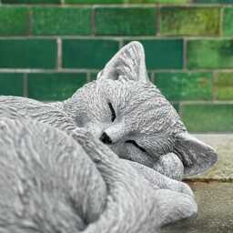 Stone Sleeping Kitty Statue Concrete Kitten Sculpture Outdoor Figurine Pet Decor Memorial Cat Ornament Cat Lover Gift - thumbnail 2