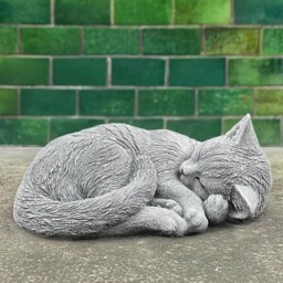 Stone Sleeping Kitty Statue Concrete Kitten Sculpture Outdoor Figurine Pet Decor Memorial Cat Ornament Cat Lover Gift - thumbnail 3