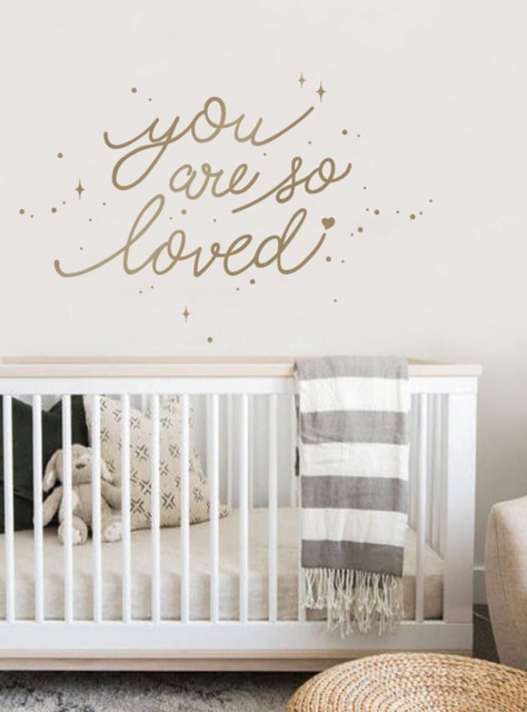 You Are So Loved Quote Lettering Wall Decal With Diamonds, Dots, & Heart - image 1