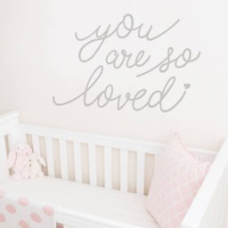 You Are So Loved Quote Lettering Wall Decal With Diamonds, Dots, & Heart - thumbnail 3