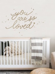 You Are So Loved Quote Lettering Wall Decal With Diamonds, Dots, & Heart - thumbnail 1