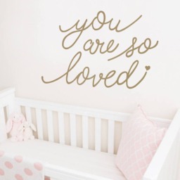 You Are So Loved Quote Lettering Wall Decal With Diamonds, Dots, & Heart - thumbnail 2