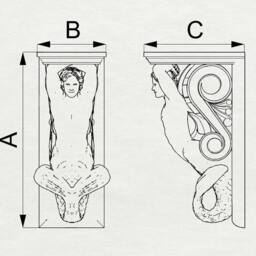 Pair Of Carved Corbel Merman & Mermaid Wood, Painted Or Unpainted, Decorative Wooden Corbel, Home Wall Embellishments, Wall Art Decor - thumbnail 2