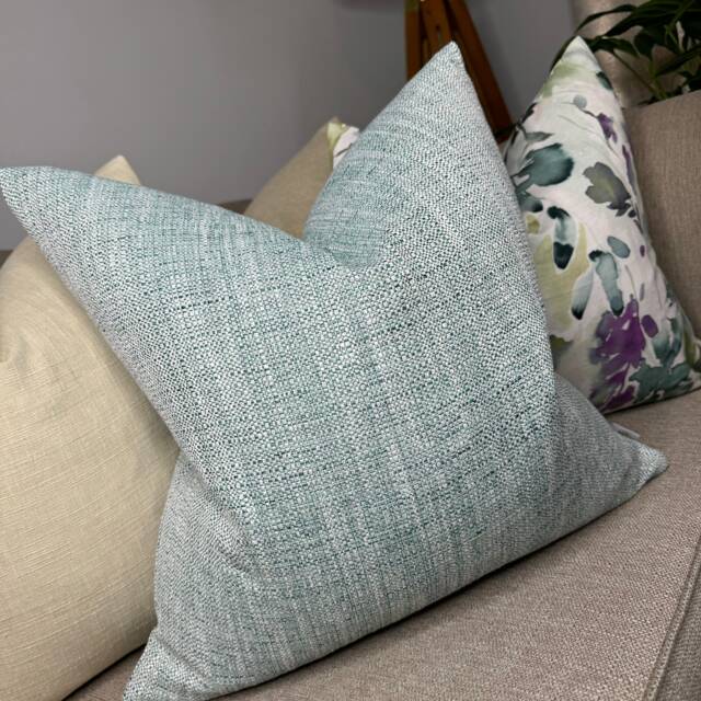 Peacock Decorative Cushion Cover, Teal Throw Pillow, Pillow John Lewis & Partners Tonal Weave Fabric - Woven -Sofa Double Sided - image 1