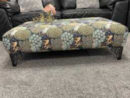 Handmade Deer Print Upholstered Footstool Coffee Table