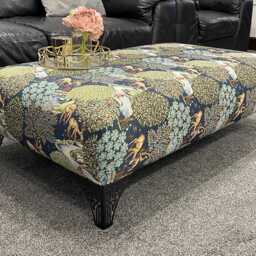 Handmade Deer Print Upholstered Footstool Coffee Table - thumbnail 4