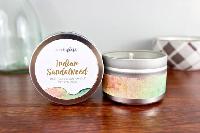 Indian Sandalwood Soy Candle in 4Oz Tin - Masculine Rustic Manly Scented, Wood Or Cotton Wick - image 1