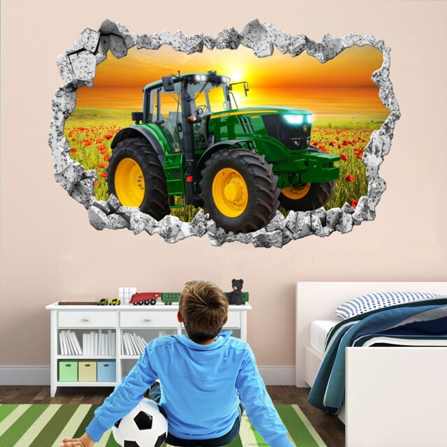 Tractor Wall Decal Sticker Mural Poster Print Art Kids Bedroom Home Decoration Farm Vehicle Machinery Bg29 - image 1