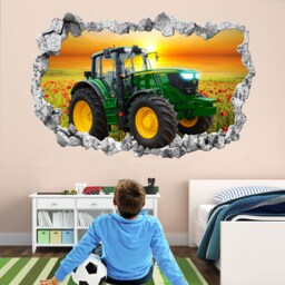 Tractor Wall Decal Sticker Mural Poster Print Art Kids Bedroom Home Decoration Farm Vehicle Machinery Bg29 - thumbnail 1