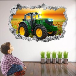 Tractor Wall Decal Sticker Mural Poster Print Art Kids Bedroom Home Decoration Farm Vehicle Machinery Bg29 - thumbnail 2
