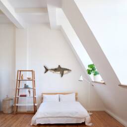 Handmade Reclaimed Wood Shark Sculpture Sustainable Coastal Decor - thumbnail 2