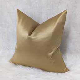 Luxury Gold Satin Cushion Cover, Beautiful Textured Pillow Case Harlequin Fabric, Modern Sofa Bed Cover Euro Sham Golden Yellow - thumbnail 2