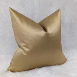 Luxury Gold Satin Cushion Cover, Beautiful Textured Pillow Case Harlequin Fabric, Modern Sofa Bed Cover Euro Sham Golden Yellow - thumbnail 3