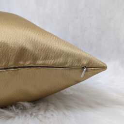 Luxury Gold Satin Cushion Cover, Beautiful Textured Pillow Case Harlequin Fabric, Modern Sofa Bed Cover Euro Sham Golden Yellow - thumbnail 4