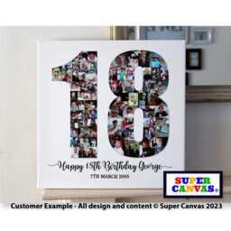 Happy 18Th Birthday Son Daughter Friend Grandson Granddaughter Party Custom 18 Picture Photo Collage Board Framed Canvas Print Gift - thumbnail 3