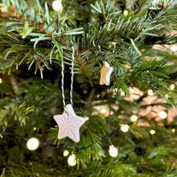 Handmade Porcelain Christmas Star Decoration White Clay Tree Ornament - thumbnail 2