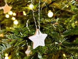 Handmade Porcelain Christmas Star Decoration White Clay Tree Ornament - thumbnail 1