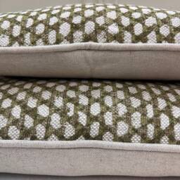 Fermoie Wicker Luxury Designer Decorative Olive Green Linen Cushion Pillow Throw Cover - thumbnail 4