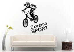 Bmx Bike Bicycle Extreme Sport Games Stunt Trick Wall Decal Vinyl Sticker Mural Room Decor L865 - thumbnail 1